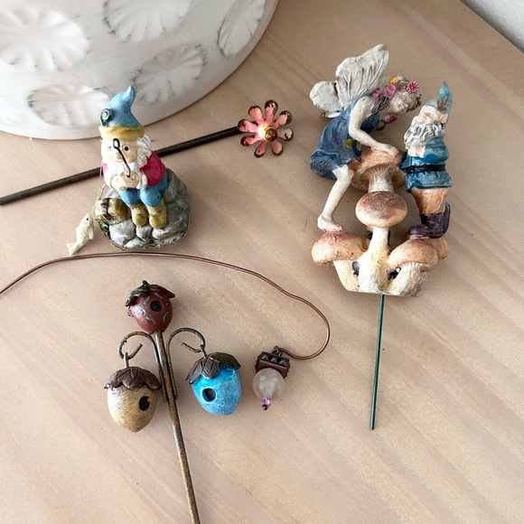 Other - 🧚 Fairy Whimsical Garden Gnome and Mushroom Decor 5 piece Set